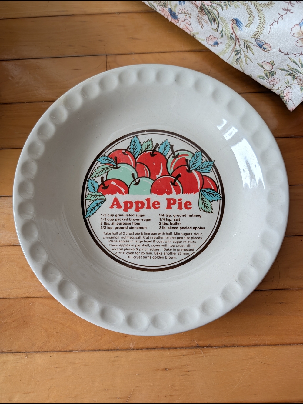Vtg Apple Pie Plate
